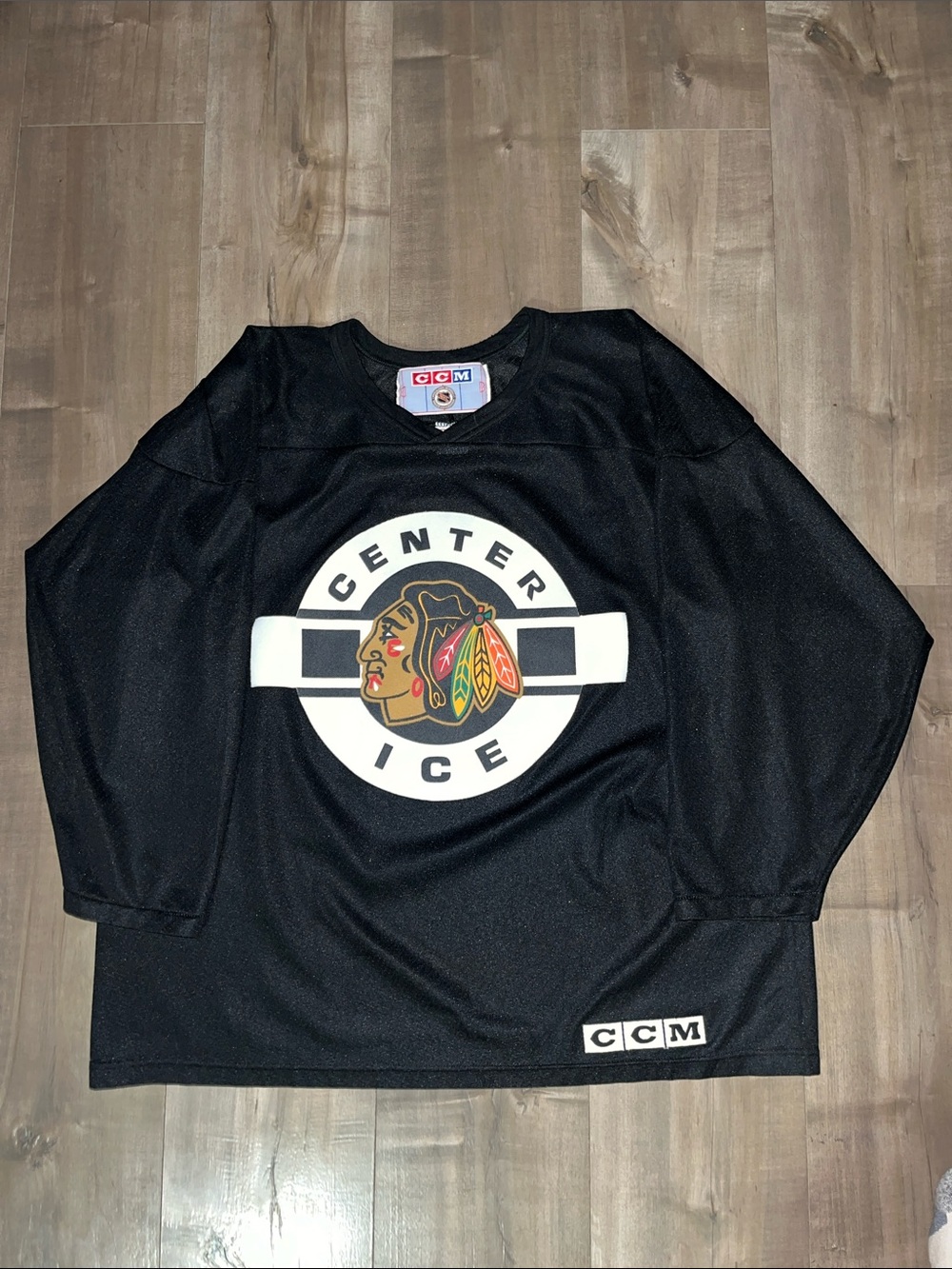 CCM Black Hockey Jersey with Center Ice Native Logo